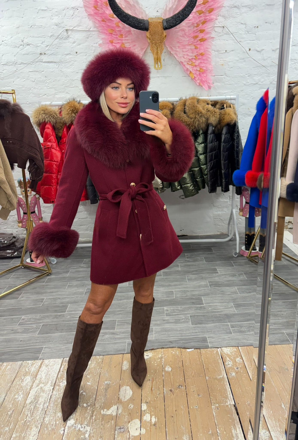 Laura Jane Paris luxury Cashmere in royal burgundy