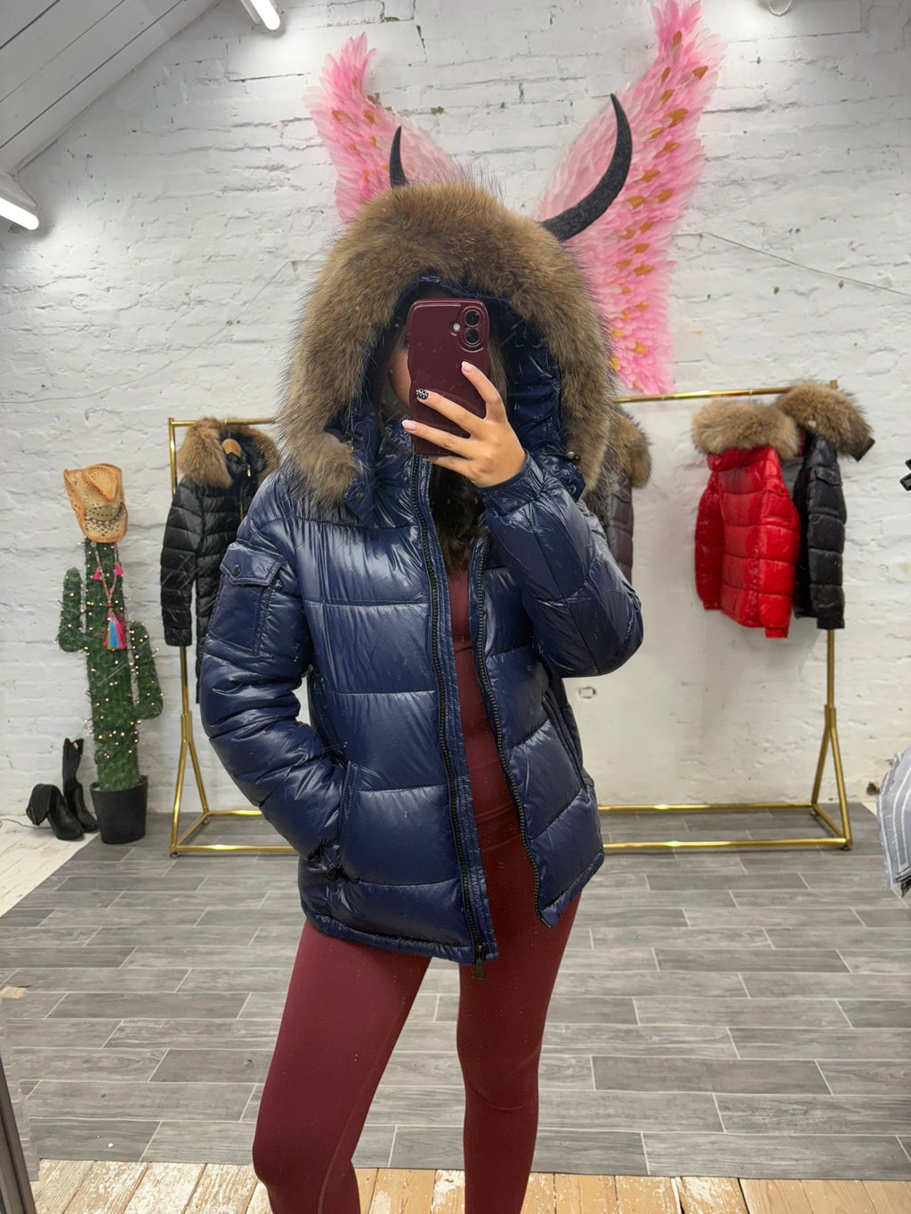 Laura Jane Paris luxury Puffer Coat ‘ St-Moritz ‘  Short Navy