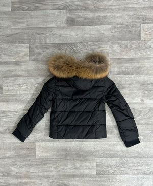 Children boy or girl Luxury short Puffer Coat Paris in Black ESSEX COUTURE