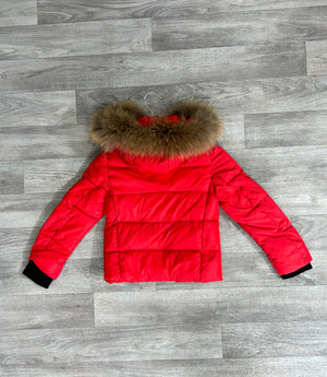 Children boy or girl Luxury short Puffer Coat Paris in Red