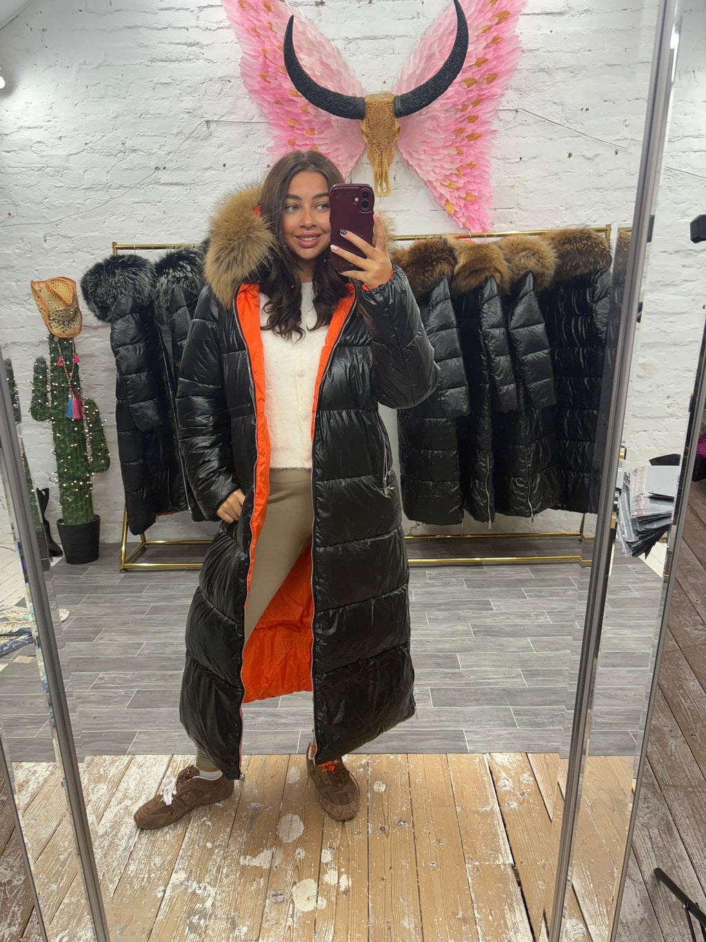 Laura Jane Paris Limited Edition Luxury Coat ‘ MONACO’ Royal Black With natural