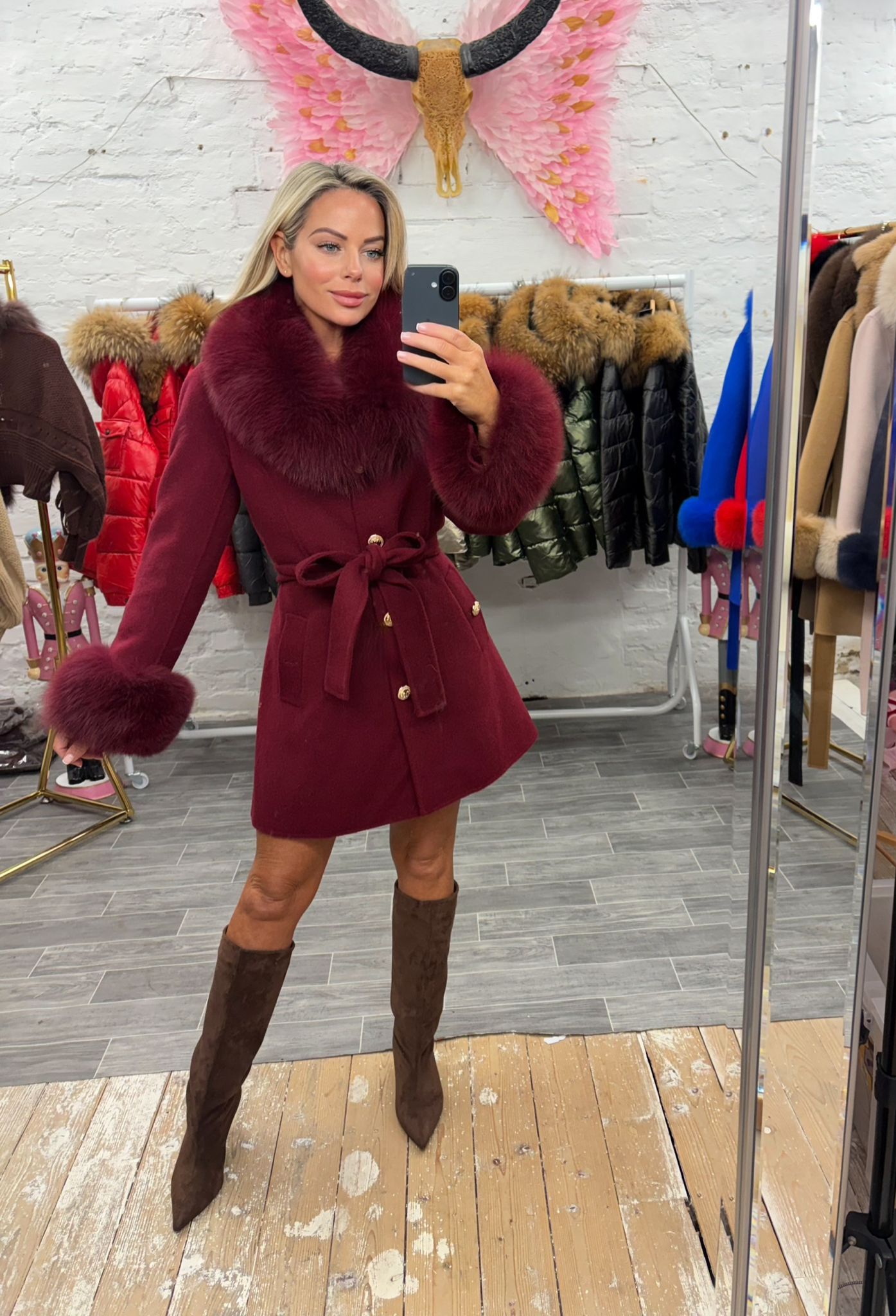 Laura Jane Paris luxury Cashmere in royal burgundy