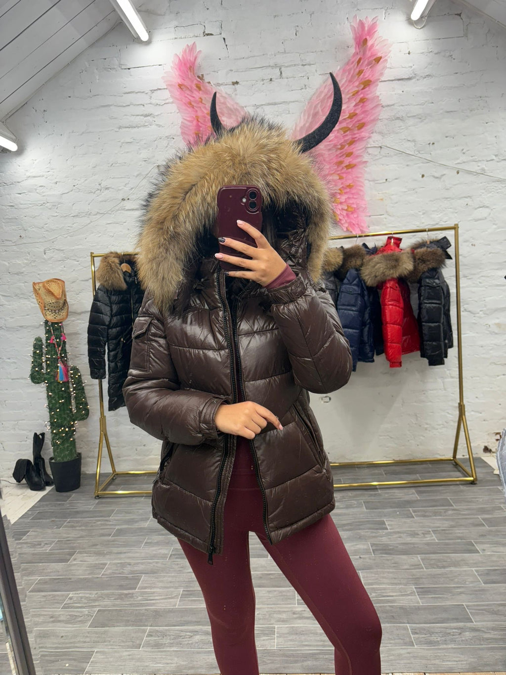 Laura Jane Paris luxury Puffer Coat ‘ St-Moritz ‘  Short Brown
