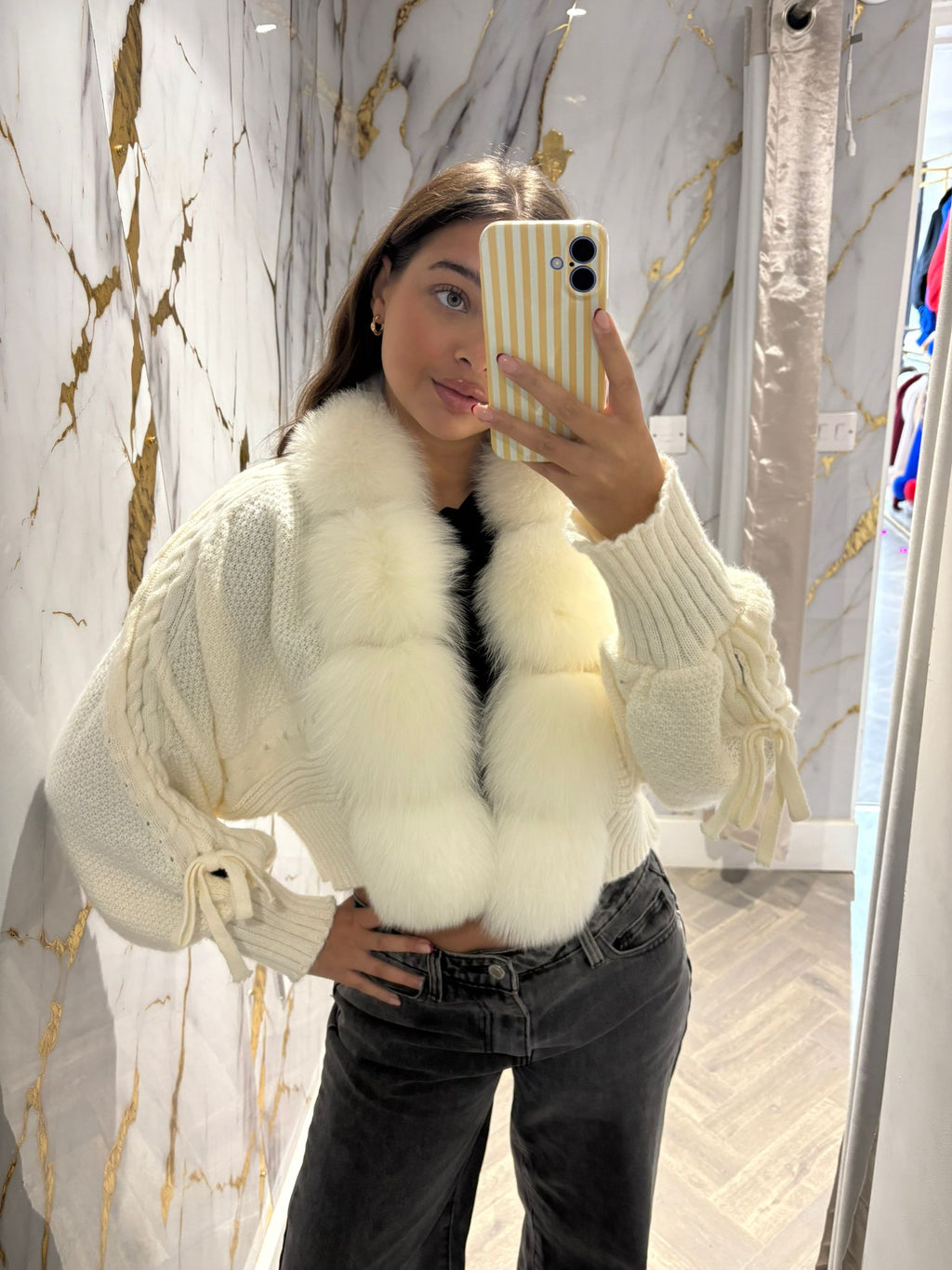 1 Size Laura Jane Paris cardigan Courchel Royal snow