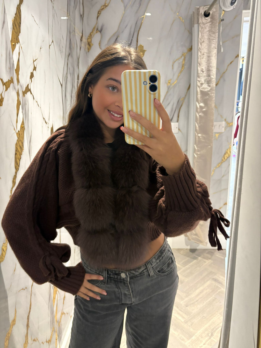 1 Size Laura Jane Paris cardigan Courchel Royal choco