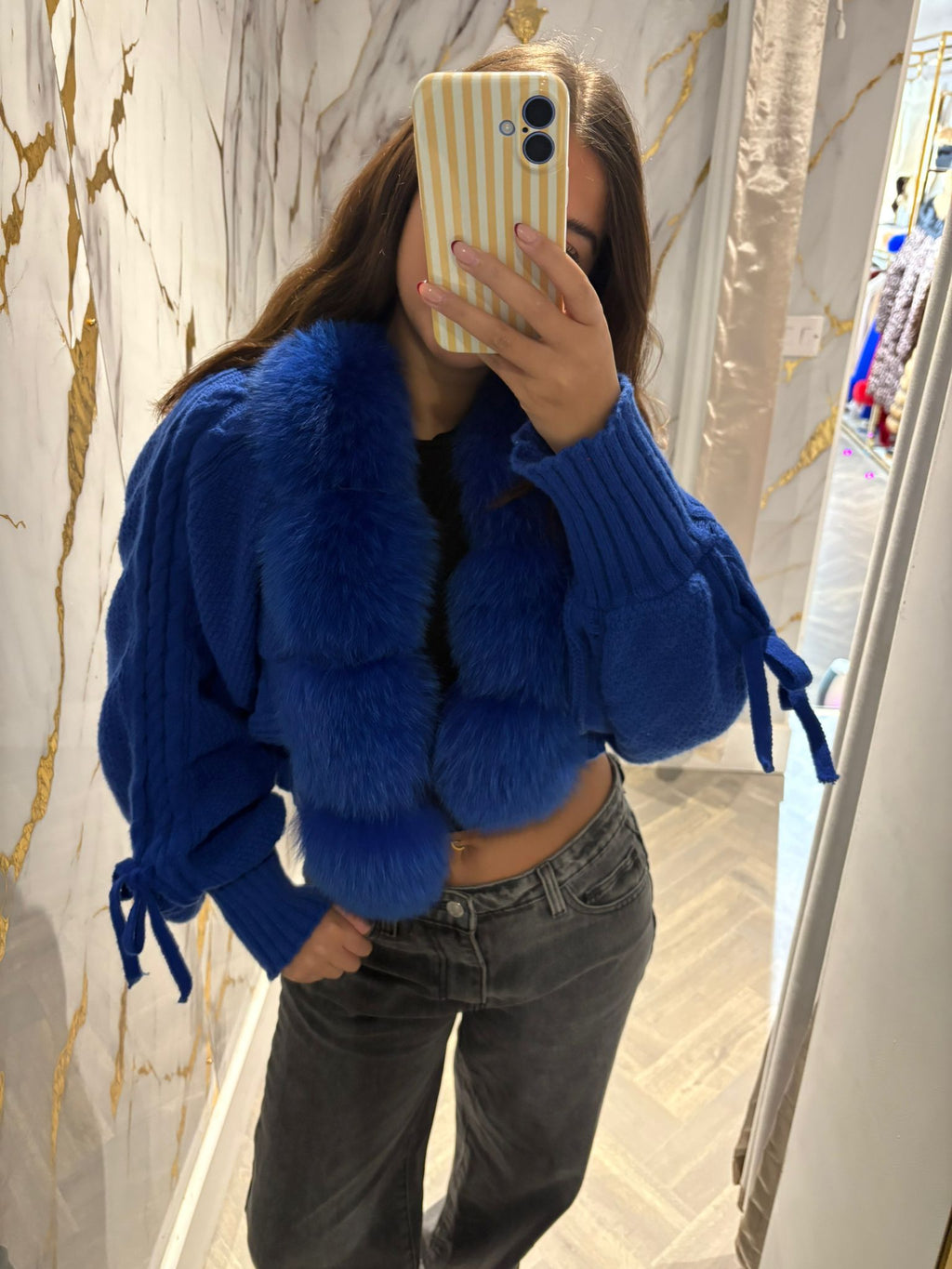 1 Size Laura Jane Paris cardigan Courchel Royal blue