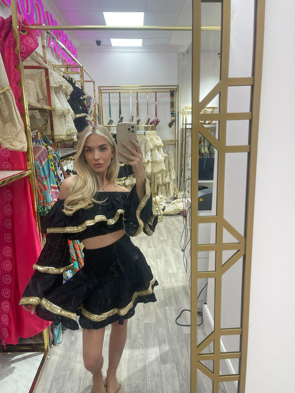 Laura Jane Paris Boho Gipsy Short Skirt Set ‘riviera’ Black