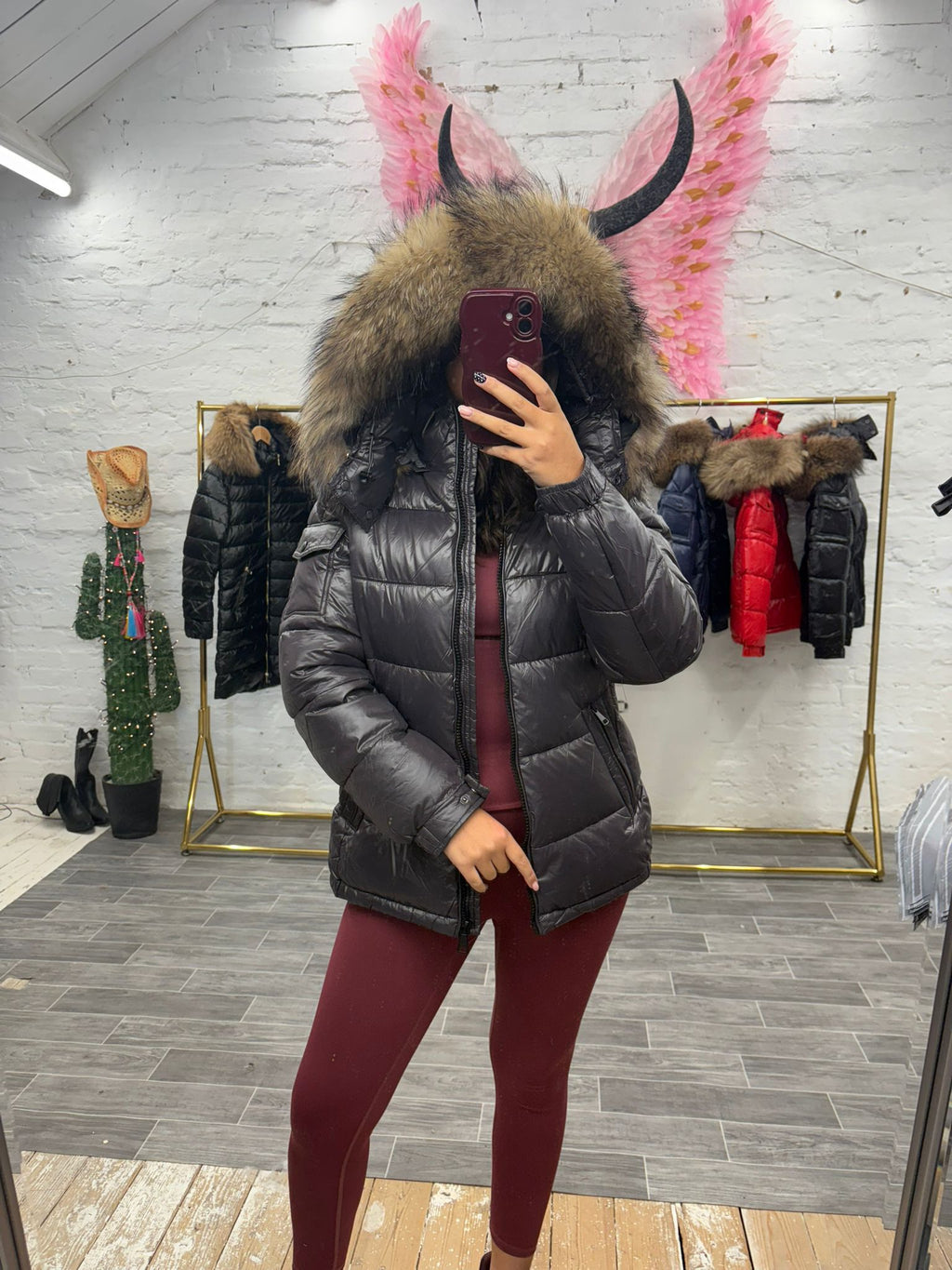 Laura Jane Paris luxury Puffer Coat ‘ St-Moritz ‘  Short Grey